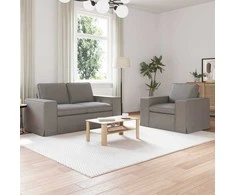 Sofa 2 pcs Taupe Metalas