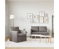 Sofa 2 pcs Taupe Metalas