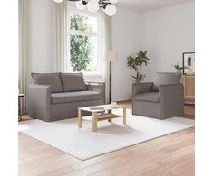 Sofa 2 pcs Taupe Metalas