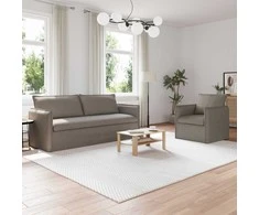 Sofa 2 pcs Taupe Metalas