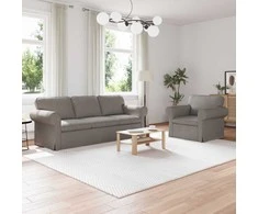 Sofa 2 pcs Taupe Metalas