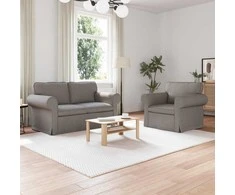 Sofa 2 pcs Taupe Metalas