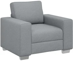 Sofa 3 pcs Šviesiai pilka 219 x 80 x 82 cm Lino mišinio audinys