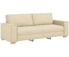3-Vietis Sofa Kreminė 220 cm audinys