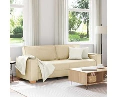3-Vietis Sofa Kreminė 220 cm audinys