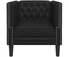 Sofa Chesterfield sofos kėdė juoda dirbtinė oda