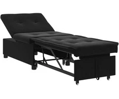 Sofa lova Juoda 194 x 67 x 82 cm Aksomas