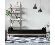 Sofa-lova su porankiais, juodos spalvos, audinys