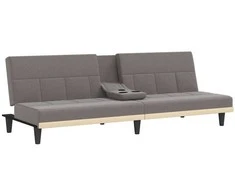 Sofa-lova su puodelių laikikliais, taupe spalvos, audinys 351868