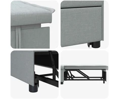 Ištraukiama sofa-lova Šviesiai pilka 194 x 50 x 82 cm audinys
