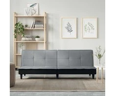 Sofa-lova, šviesiai pilkos spalvos, audinys