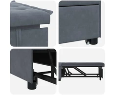 Sofa lova Tamsiai pilka 194 x 67 x 82 cm Aksomas