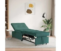 Ištraukiama sofa-lova Tamsiai žalia 194 x 50 x 82 cm audinys