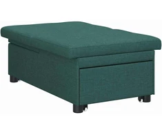Ištraukiama sofa-lova Tamsiai žalia 194 x 50 x 82 cm audinys