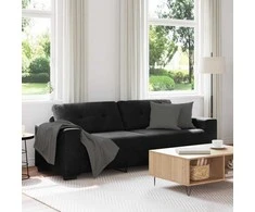 Sofa 3 pcs Tamsiai pilka 221 x 80 x 80 cm Lino mišinio audinys