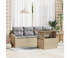 Sodo Sofų Rinkinys 5 pcs smėlio ir šviesiai pilkos spalvos