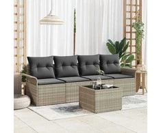 Sodo Sofų Rinkinys 5 pcs Šviesiai pilka ir tamsiai pilka