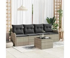 Sodo Sofų Rinkinys 5 pcs Šviesiai pilka ir tamsiai pilka