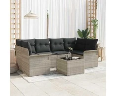 Sodo Sofų Rinkinys 7 pcs Šviesiai pilka ir tamsiai pilka