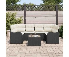 Sodo Sofų Rinkinys Juoda 55 x 55 x 37 cm poliratanas