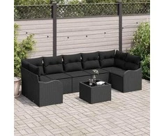 Sodo Sofų Rinkinys Juoda 55 x 55 x 37 cm poliratanas