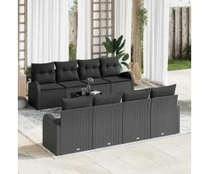 Sodo Sofų Rinkinys Juoda 55 x 55 x 37 cm poliratanas