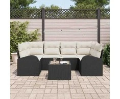 Sodo Sofų Rinkinys Juoda 55 x 55 x 37 cm poliratanas