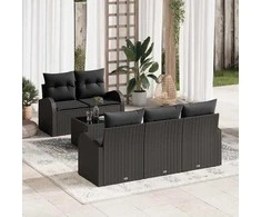 Sodo Sofų Rinkinys Juoda 55 x 55 x 37 cm poliratanas