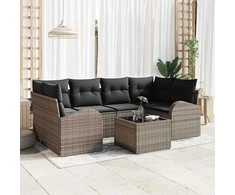 Sodo Sofų Rinkinys Pilka 55 x 55 x 37 cm poliratanas