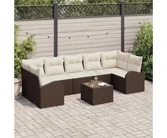 Sodo Sofų Rinkinys Ruda 55 x 55 x 37 cm poliratanas