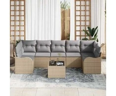 Sodo Sofų Rinkinys Smėlio 55 x 55 x 37 cm poliratanas
