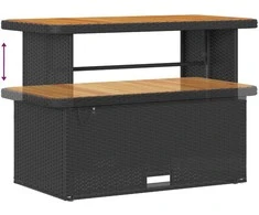 Sodo Sofų Rinkinys su pagalve 10 pcs Juoda