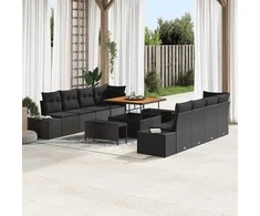Sodo Sofų Rinkinys Juoda 100 x 100 x 71 cm Poli ratanas