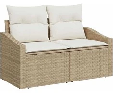 Sodo Sofų Rinkinys su pagalve 11 pcs Bežinė ir kreminė