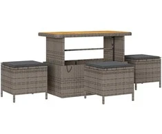 Sodo Sofų Rinkinys su pagalve 14 pcs Pilka Poli ratanas
