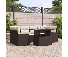 Sodo Sofų Rinkinys 7 pcs Ruda 234 x 122,5 x 85 cm Poli ratanas