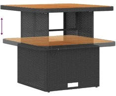 Sodo Sofų Rinkinys su pagalve 8 pcs Juoda