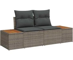 Sodo Sofų Rinkinys su pagalve 8 pcs Pilka Poliratanas