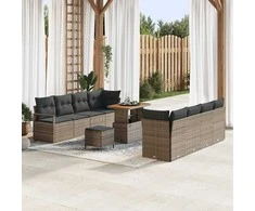 Sodo Sofų Rinkinys su pagalve su saugykla Pilka 90 x 55 x 71 cm