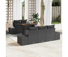 Sodo valgomojo komplektas su pagalve 6 pcs Juoda ir Ruda