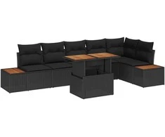 Sodo valgomojo komplektas su pagalve 7 pcs Juoda ir Ruda