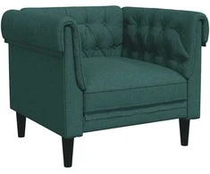 Sofa Sofos komplektas, 3 dalių, tamsiai žalios spalvos, audinys