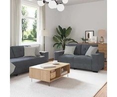Sofa Sofos komplektas 3 pcs Tamsiai pilka 221 x 80 x 80 cm Aksomas