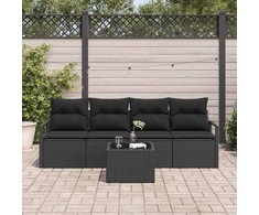 Sofos komplektas 5 pcs Juoda poliratanas