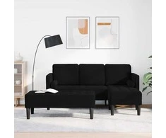 Sofa Sofos komplektas su pagalve 2 pcs Juoda Poliesteris