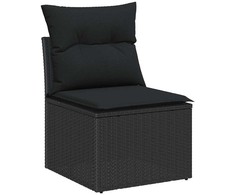Sofos komplektas su pagalve 8 pcs Juoda poliratanas