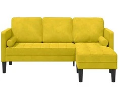 Sofa Sofos komplektas su pagalve Geltona Poliesteris