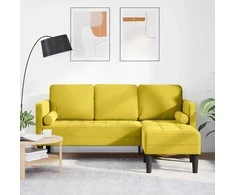 Sofa Sofos komplektas su pagalve Geltona Poliesteris
