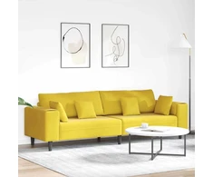 Sofa Geltona 250 x 77 x 76 cm Aksomas