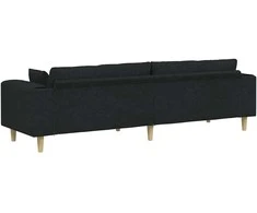 Sofa su pagalve Juoda 250 x 77 x 76 cm audinys